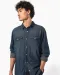 K519 - Heren denim overhemd lange mouwen Blue Jean
