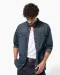 K519 - Heren denim overhemd lange mouwen Blue Jean
