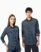 K518 - Dames denim blouse lange mouwen Blue Jean