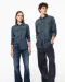 K518 - Dames denim blouse lange mouwen Blue Jean