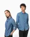 K509 - Damesblouse Denim Chambray Blue