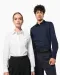 K510 - Damesblouse in popeline met lange mouwen White