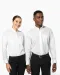 K514 - Damesblouse met "Mao" kraag lange mouwen White