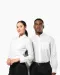 K514 - Damesblouse met "Mao" kraag lange mouwen White