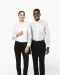 K514 - Damesblouse met "Mao" kraag lange mouwen White