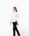 K514 - Damesblouse met "Mao" kraag lange mouwen White