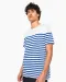 K3033 - Marine-T-shirt ronde hals Bio heren Navy / White Stripes