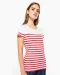 K3034 - Marine-T-shirt ronde hals Bio dames Navy / White Stripes