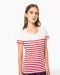 K3034 - Marine-T-shirt ronde hals Bio dames Navy / White Stripes