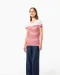 K3034 - Marine-T-shirt ronde hals Bio dames Navy / White Stripes