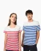 K3034 - Marine-T-shirt ronde hals Bio dames Navy / White Stripes