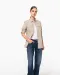 K591 - Damesoverhemd safari lange mouwen Beige