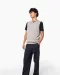 K969 - Heren spencer met v-hals Black