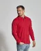 POLO PIQUE LONG SLEEVE MAN - GOTS GECERTIFICEERD Rood