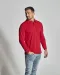 POLO PIQUE LONG SLEEVE MAN - GOTS GECERTIFICEERD Rood