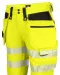 6575 SIGNALISATIE STRETCHSHORT MET SPIJKERZAKKEN EN ISO 20471 KLASSE 2/1 Geel/zwart