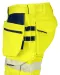 6575 SIGNALISATIE STRETCHSHORT MET SPIJKERZAKKEN EN ISO 20471 KLASSE 2/1 Geel