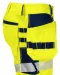 6575 SIGNALISATIE STRETCHSHORT MET SPIJKERZAKKEN EN ISO 20471 KLASSE 2/1 Geel