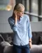 Yellow Bow 55    Hemd Contemporary Fit Dames Lichtblauw